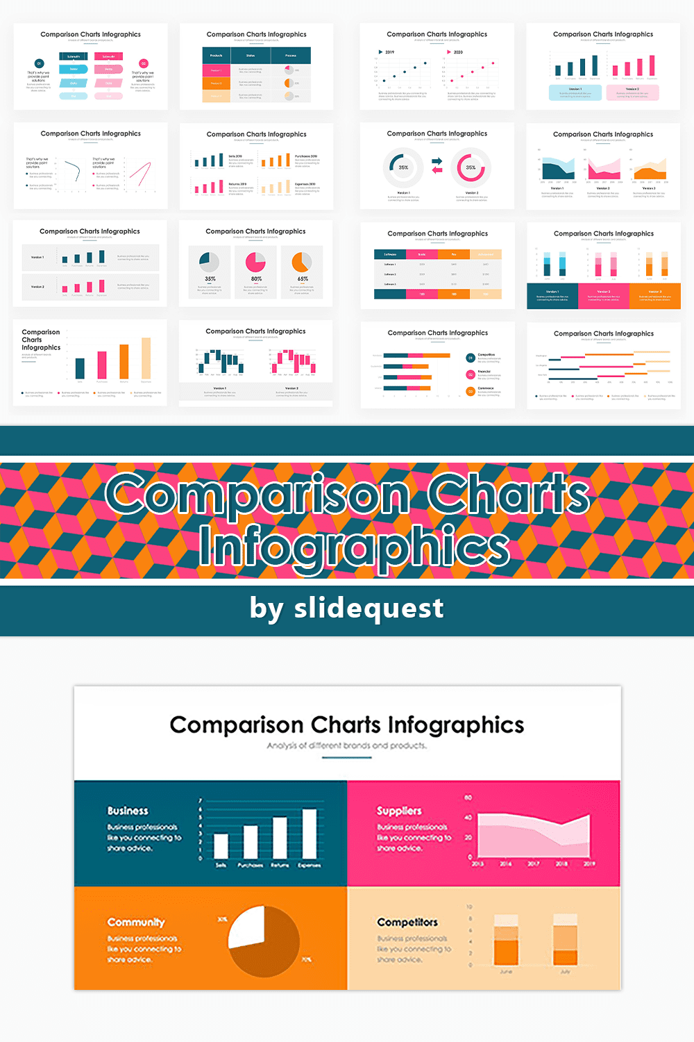 Comparison Charts Infographics pinterest image.