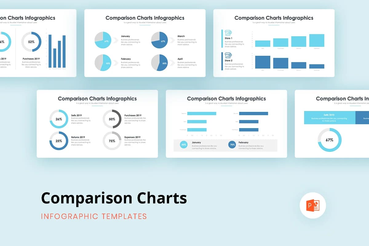 Comparison Charts - PowerPoint 3 facebook image.