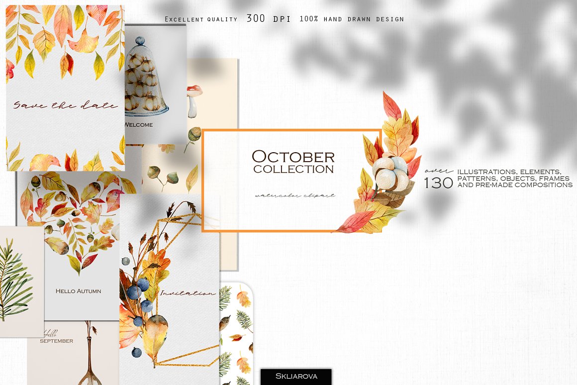 The name of the package of drawings on the autumn theme.