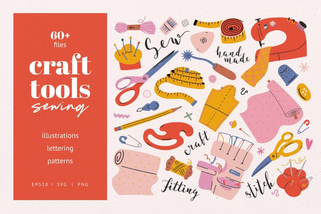 Craft Tools And Sewing Illustrations – MasterBundles