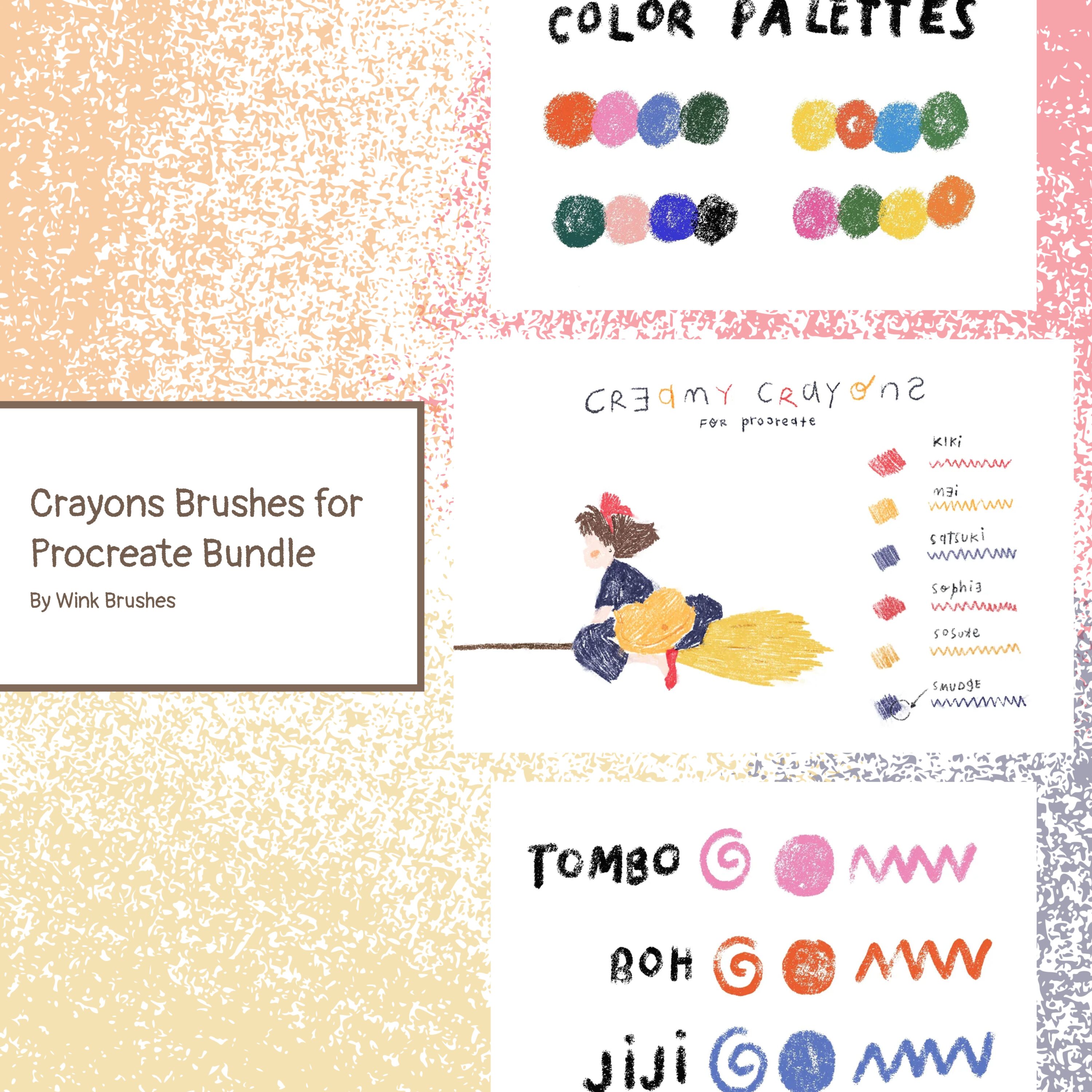 Crayons Brushes for Procreate Bundle cover image.
