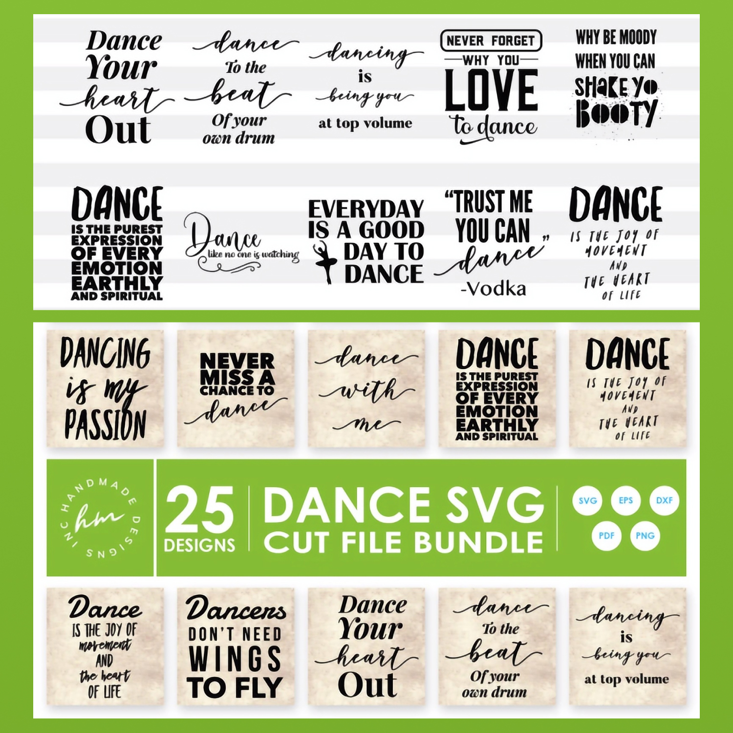 Prints of dance quotes svg bundle.