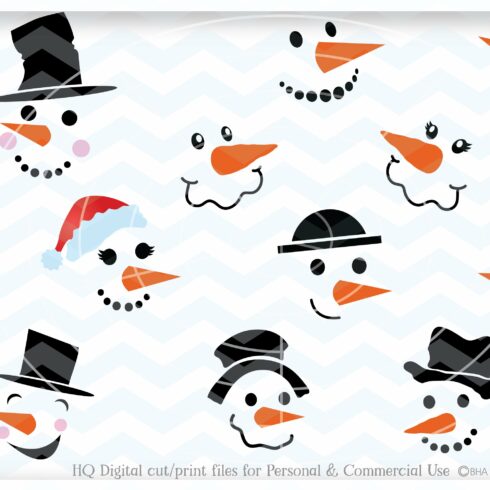 Snowman Faces SVG - Snowman Svg - Christmas Bundle SVG | Master Bundles