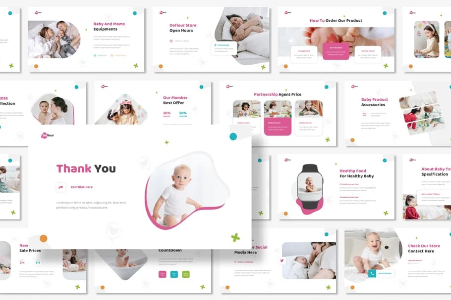 defleur baby product powerpoint for your design.