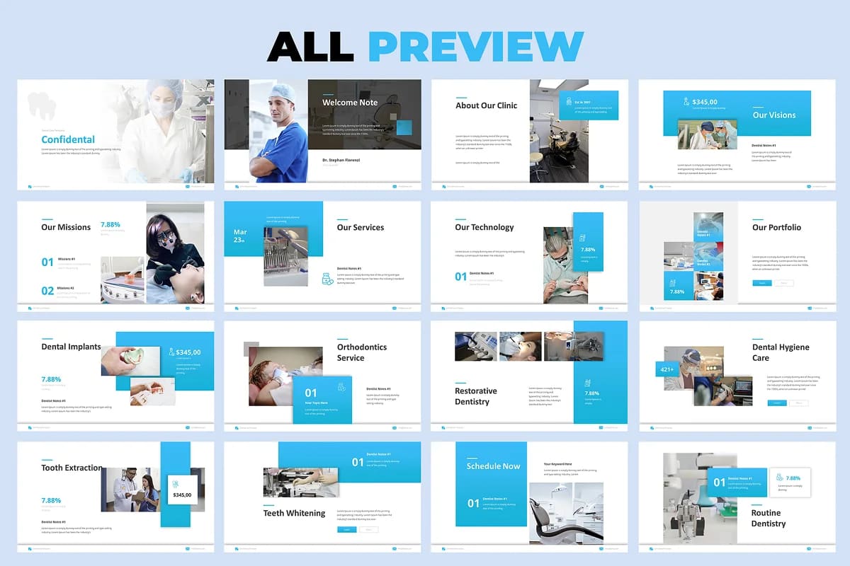 dentist powerpoint presentation pages.