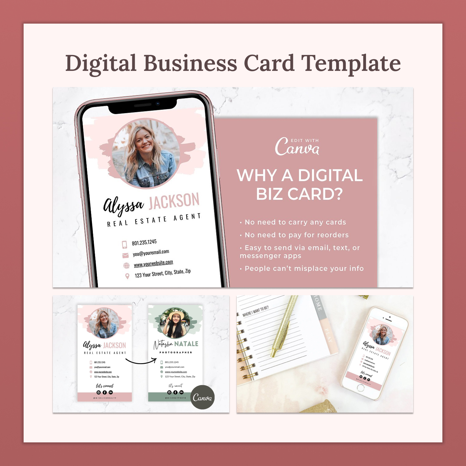 Digital business card template preview.
