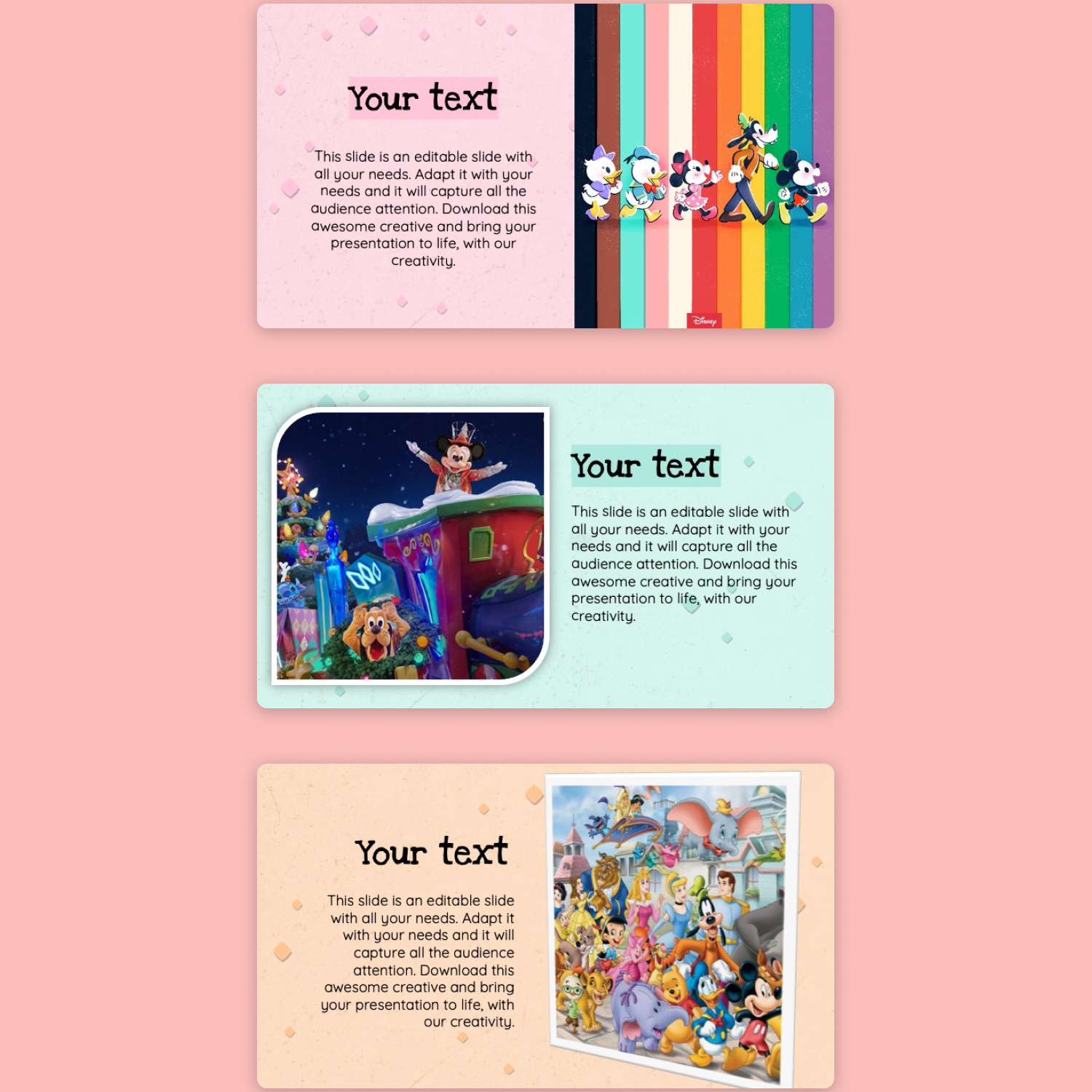 Cool Disney Powerpoint Template Free Cover.