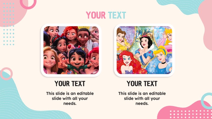 Images of Disney themed princesses.