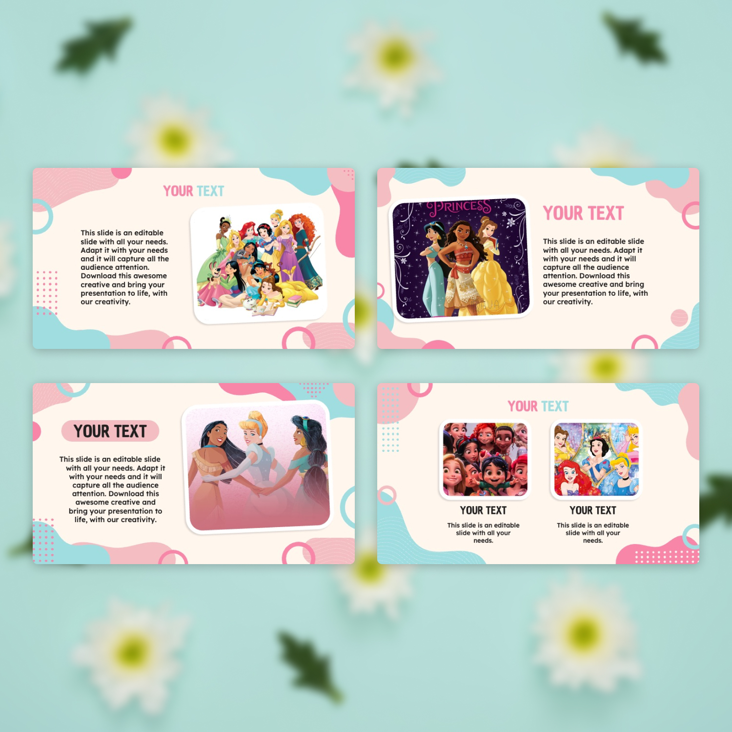 Free Disney Princess Powerpoint Template Cover.