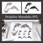 Dolphin mandala svg preview.