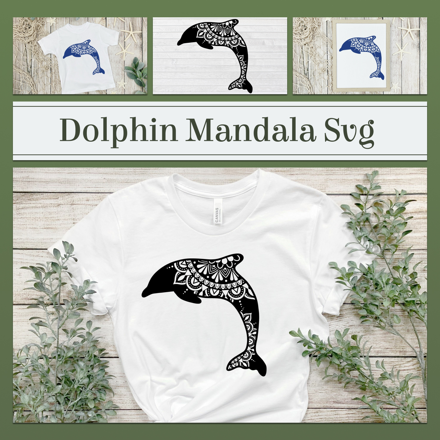 T - shirt with a dolphin design on it.