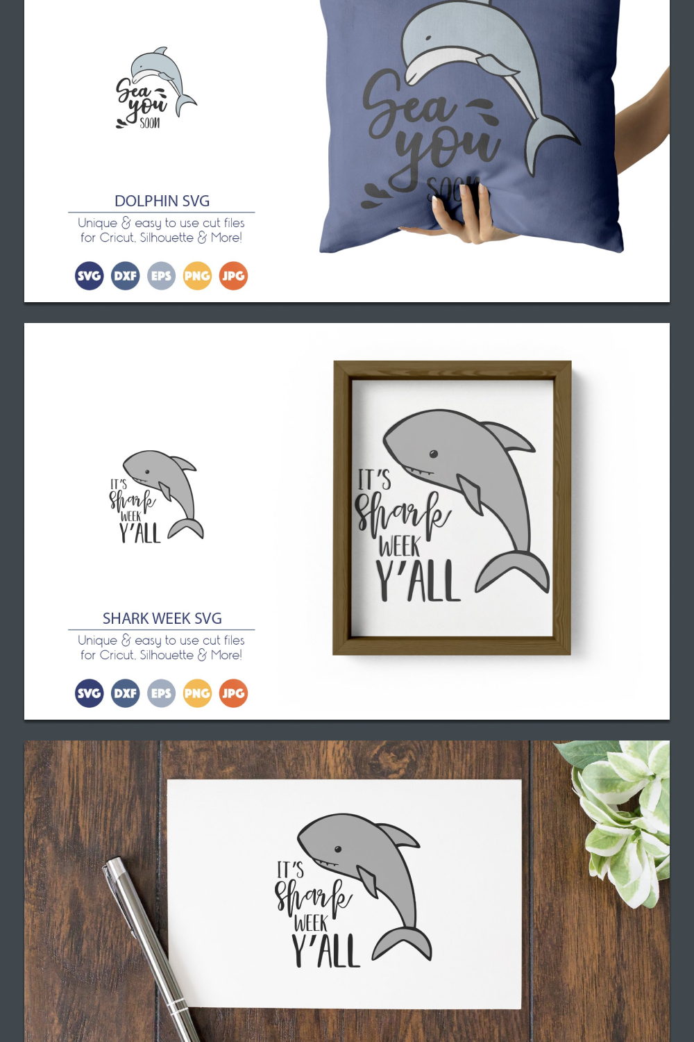 Preview of prints with a dolphin.