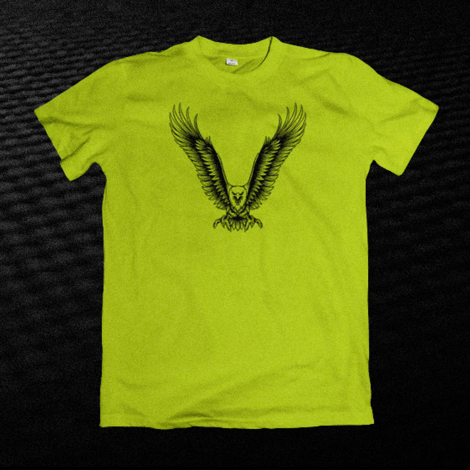 Yellow t - shirt with an eagle on it.