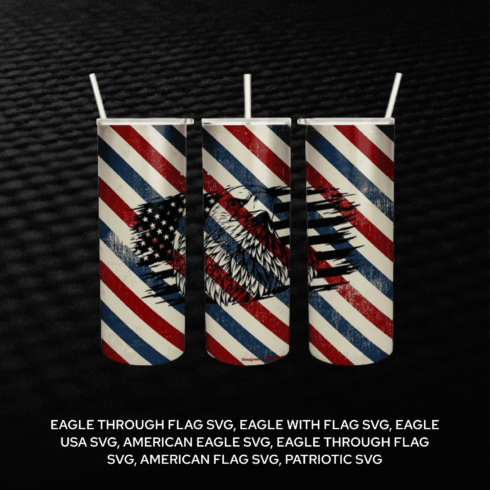 Pair of american eagle eagle flags on a black background.