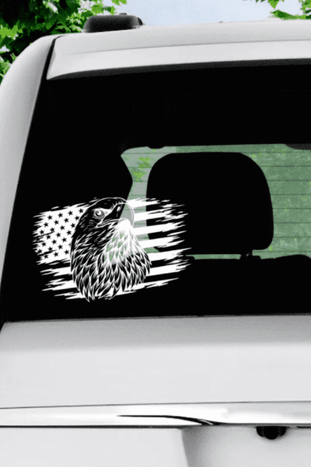 Eagle Through Flag - SVG Bundle - Print On The Rear Window Of The Car. 