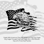 Eagle With American Flag SVG - Preview Image.