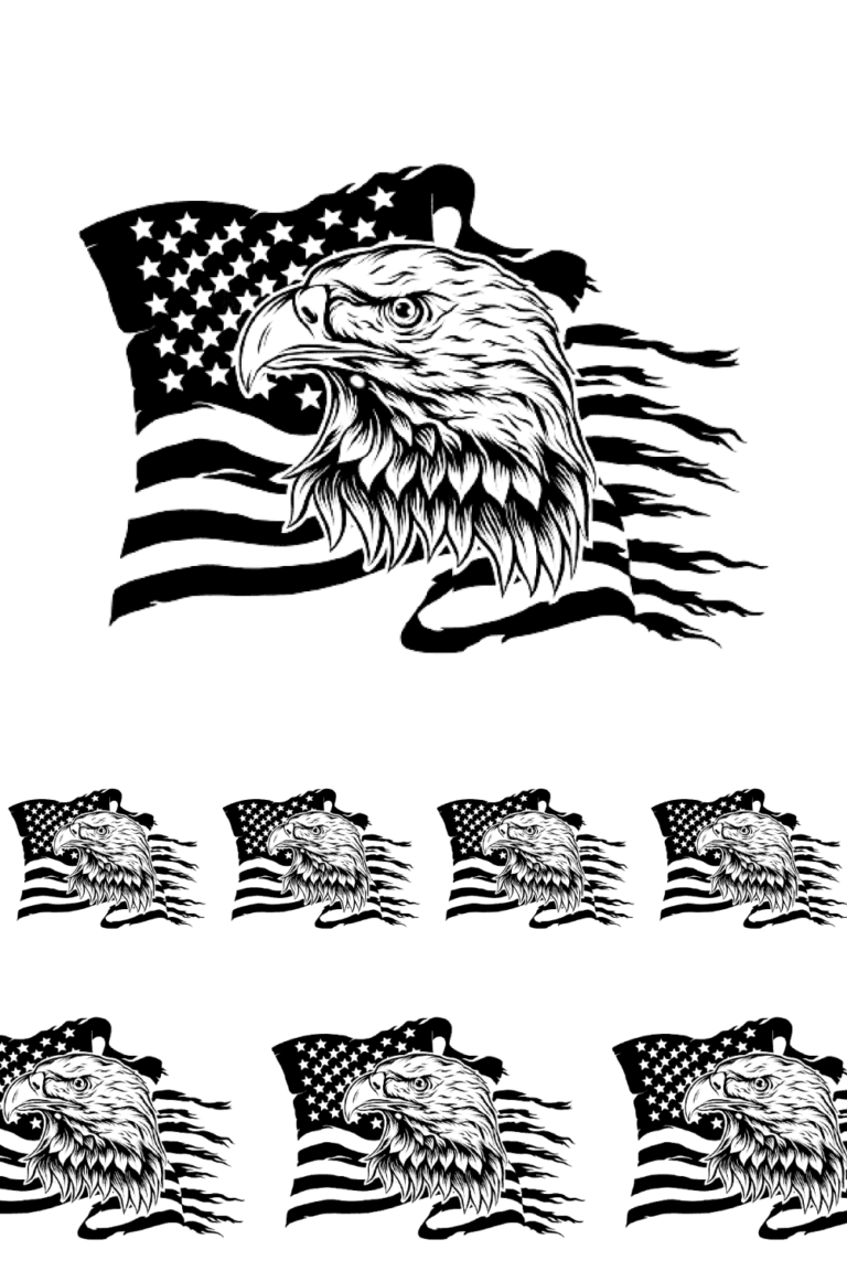 Eagle With American Flag - SVG Bundle | Master Bundles