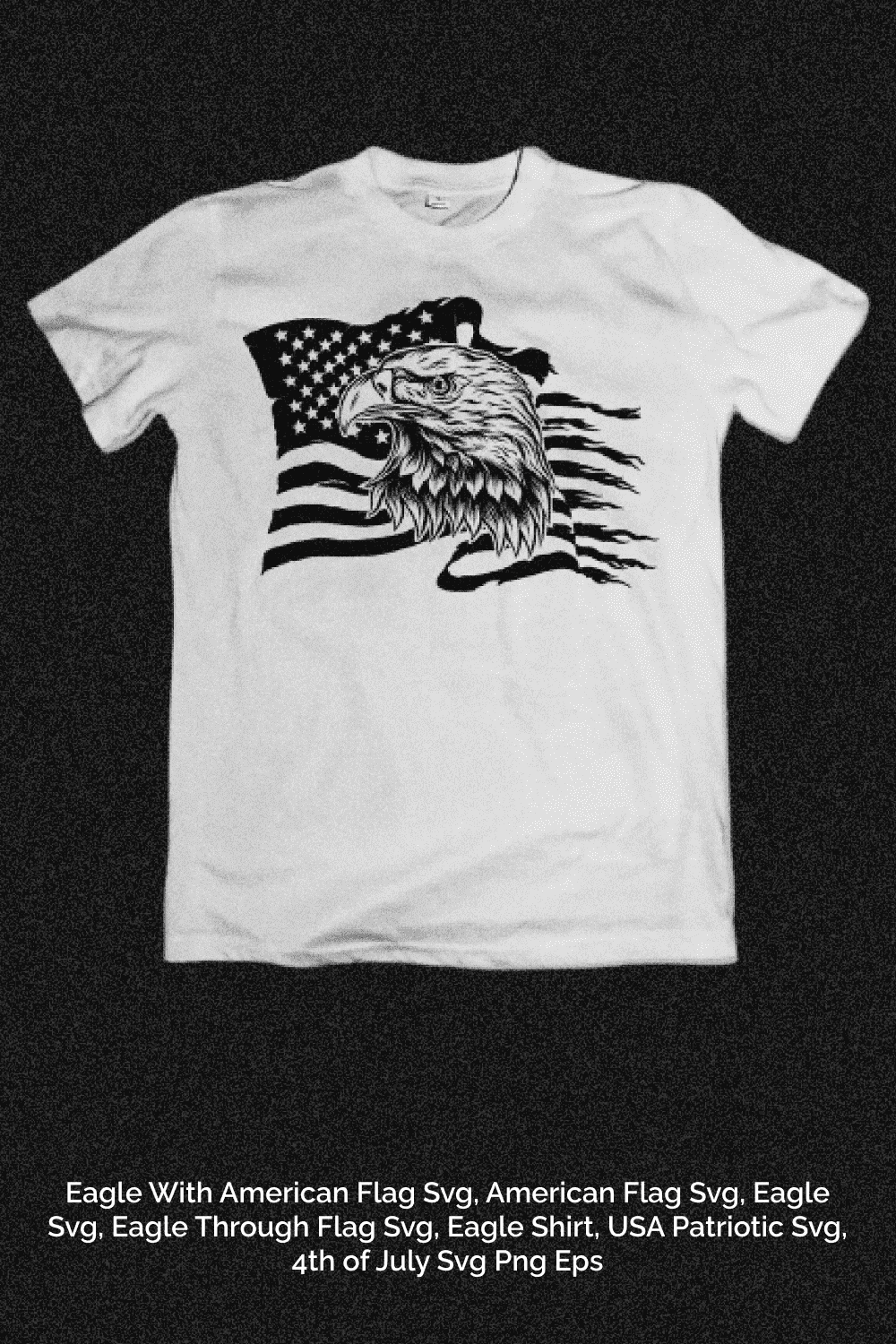 Eagle With American Flag SVG - T-Shirt Preview.