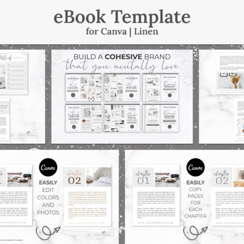 Prints of ebook template for canva linen.