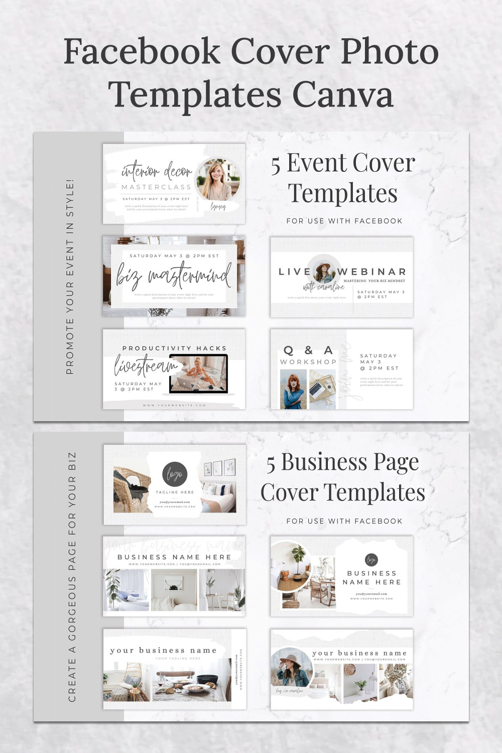 Facebook cover photo templates canva of pinterest.