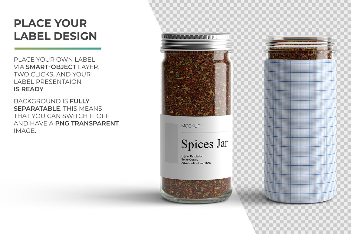 Cool jars with brown spices.