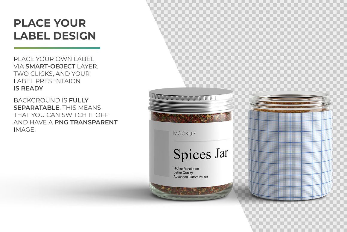 Cool jars with brown spices.