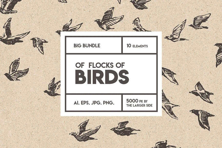 Flocks of Birds, Sketch Style facebook image.
