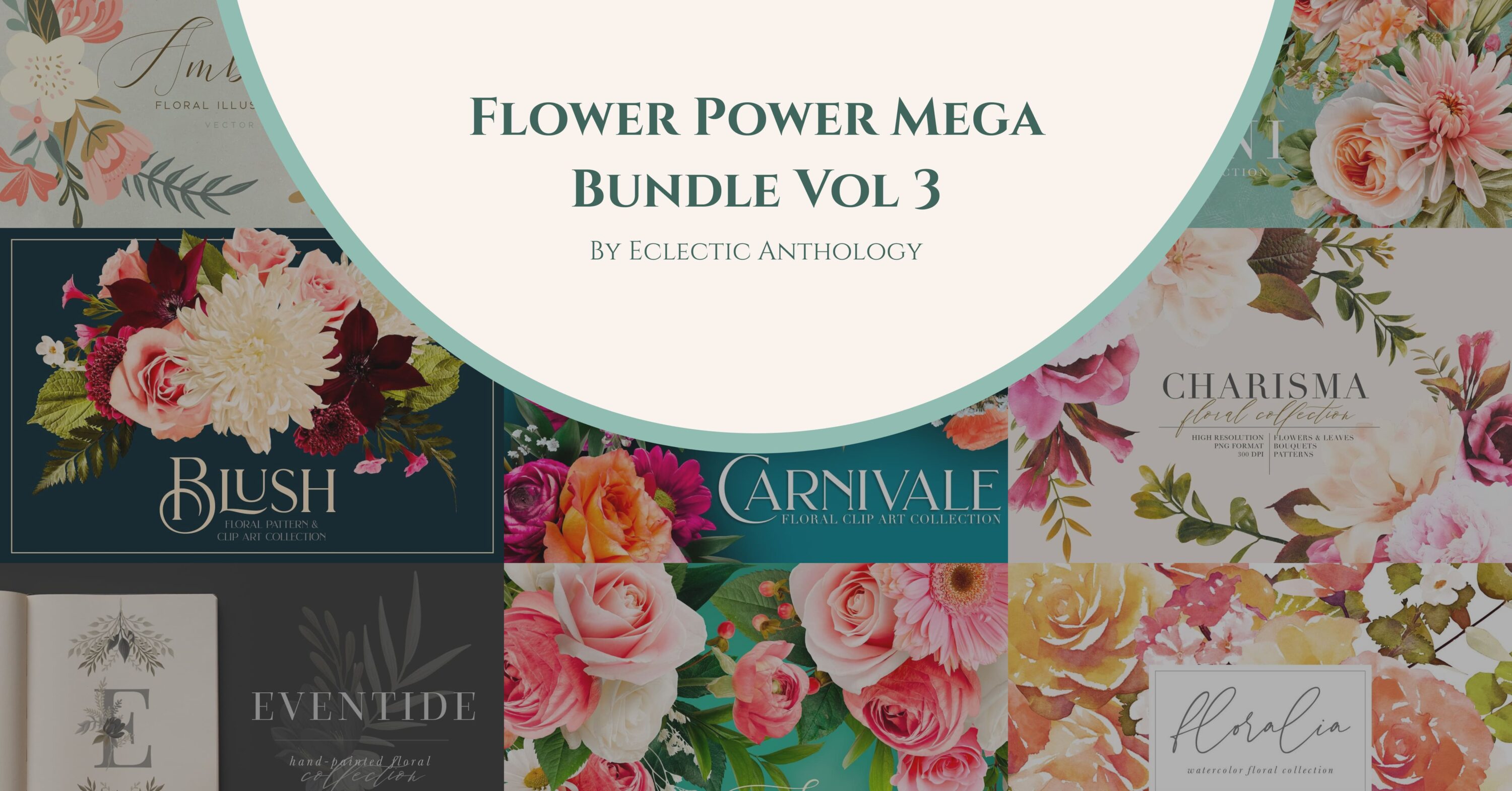 Flower Power Mega Bundle Vol 3 facebook image.
