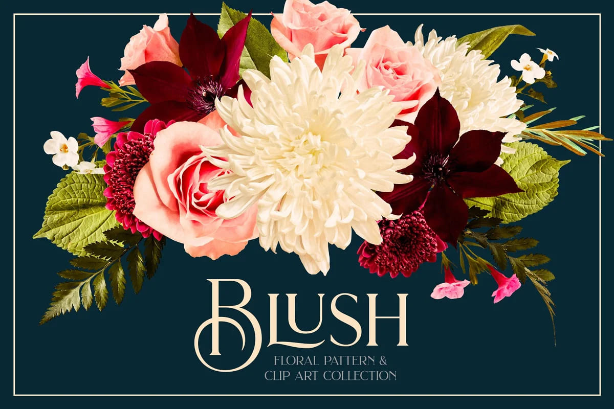 flower power mega bundle vol 3, blush floral collection.