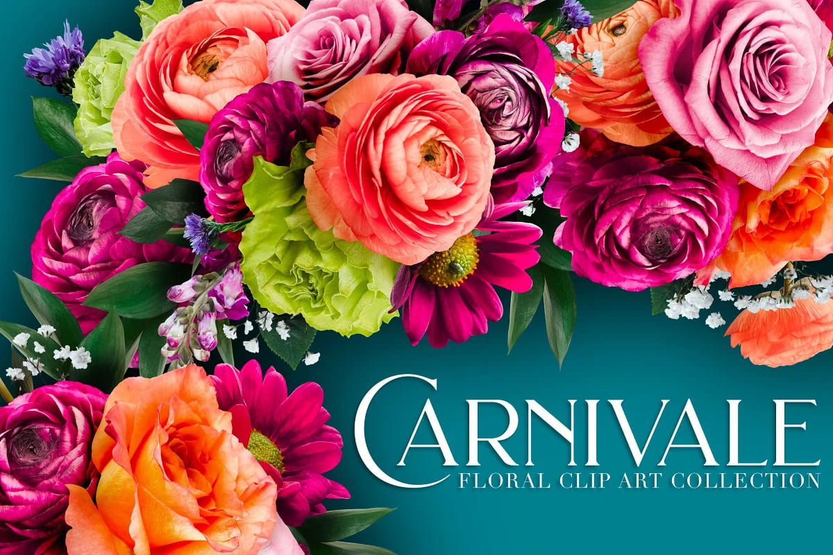 flower power mega bundle vol 3, carnivale floral collection.
