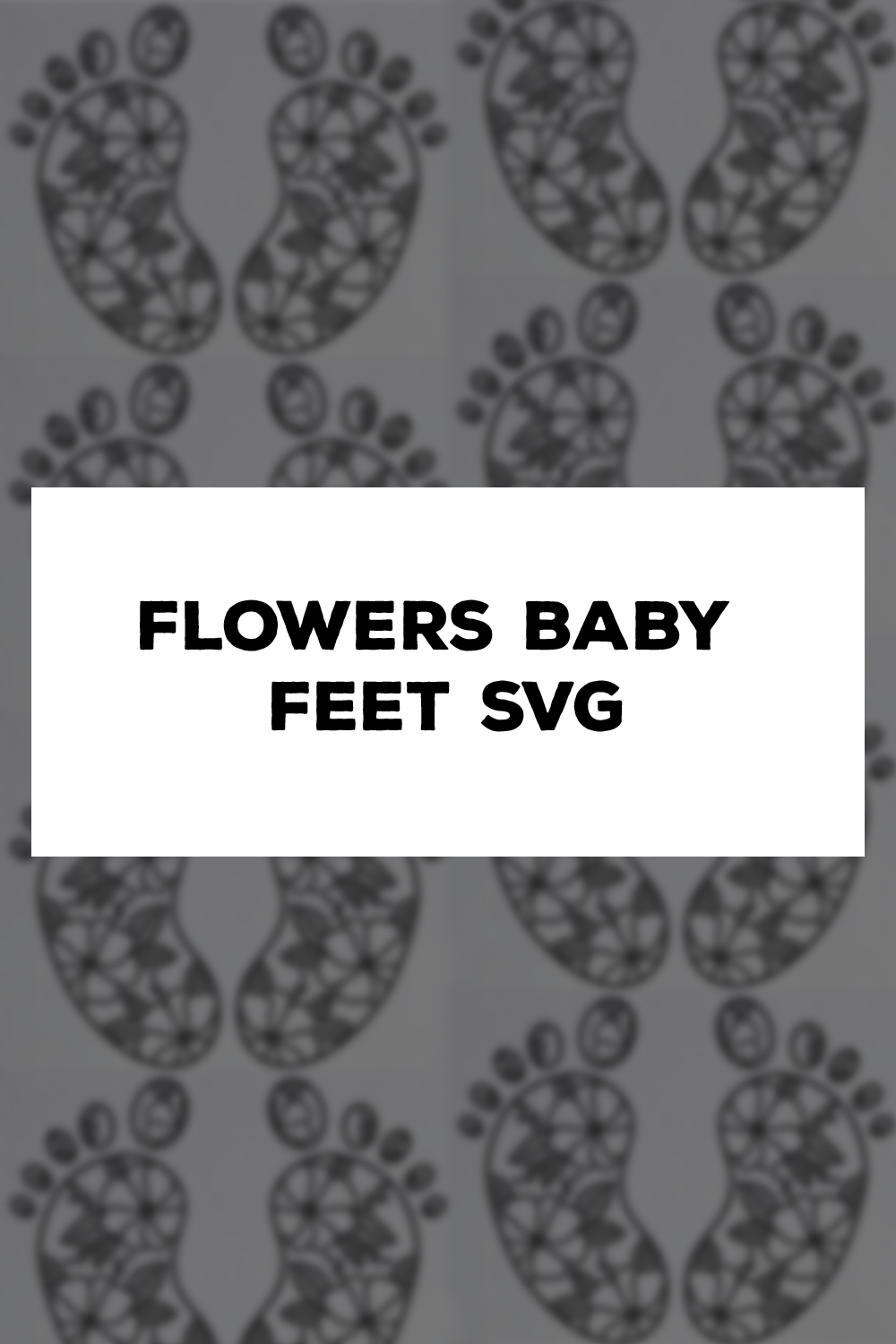 A preview of prints with the image of children's feet with a floral texture.