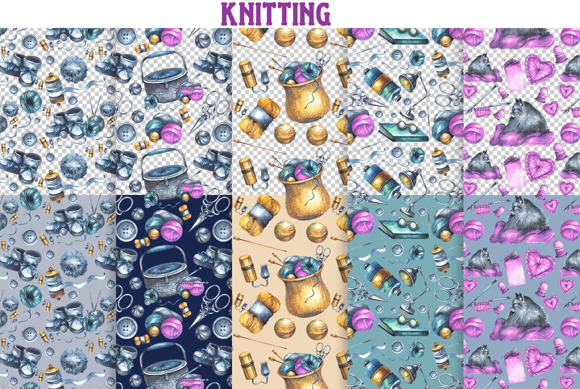 Background images with spears, needles and more for sewing.