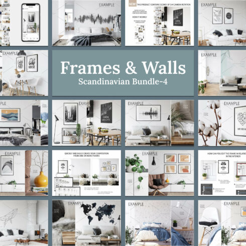 Frames walls scandinavian bundle.