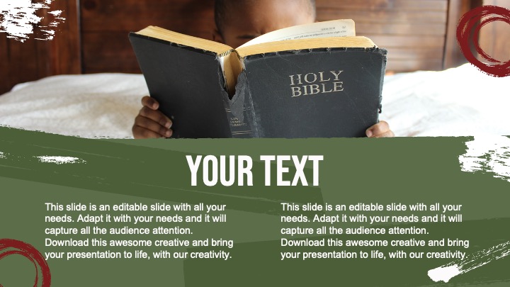 An open Bible and the text under the picture.
