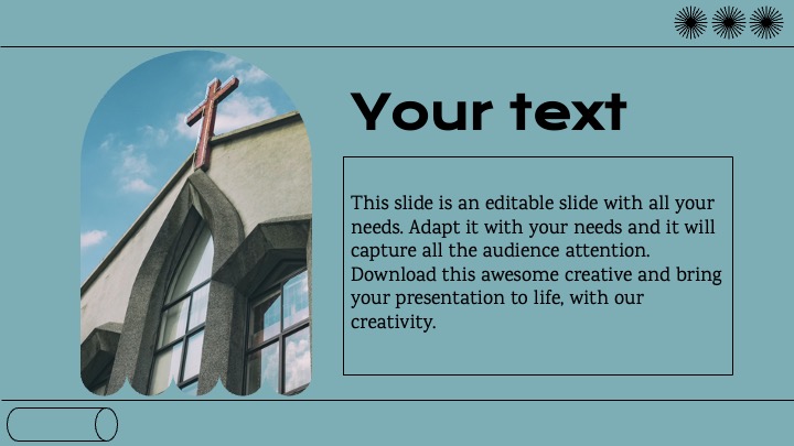Slide with a photo of the church and text.