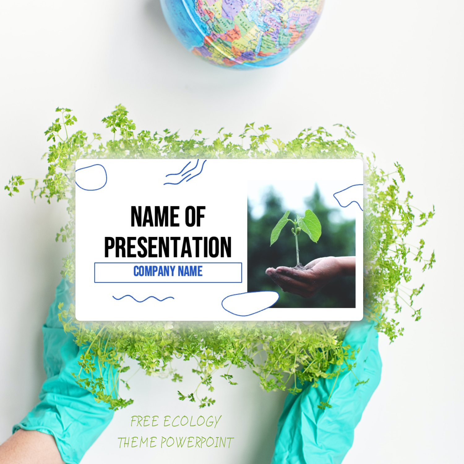 Prints of ecology theme powerpoint.