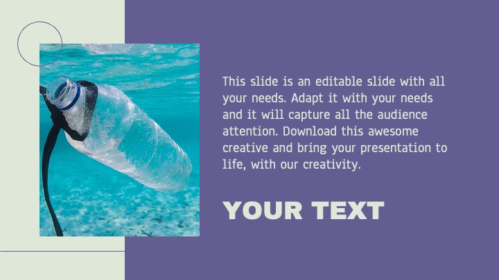 Image of water on slide with caption.