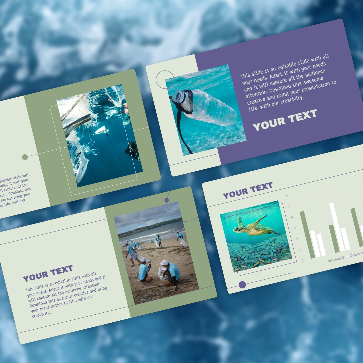 Prints of marine ecology powerpoint template.
