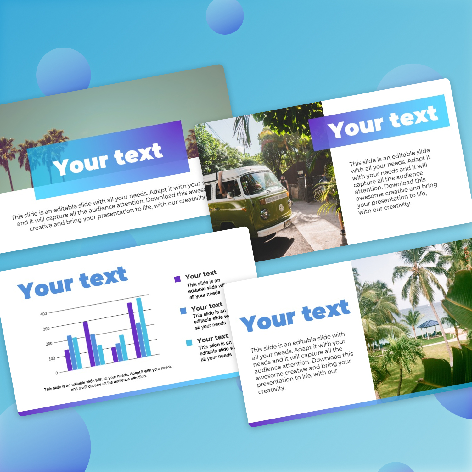 Prints of retro tropical backgrounds for powerpoint.