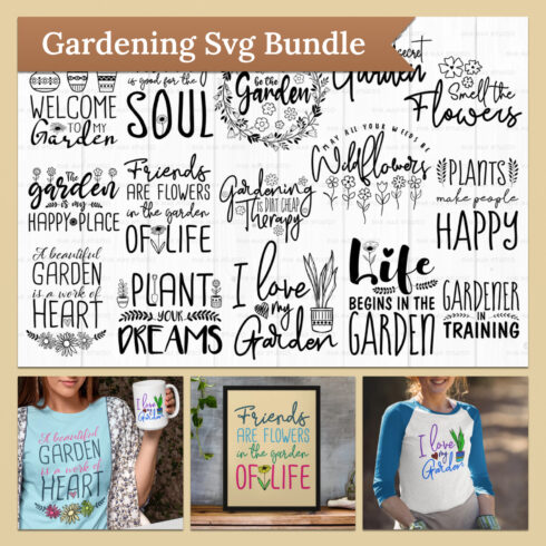 Gardening svg bundle preview.