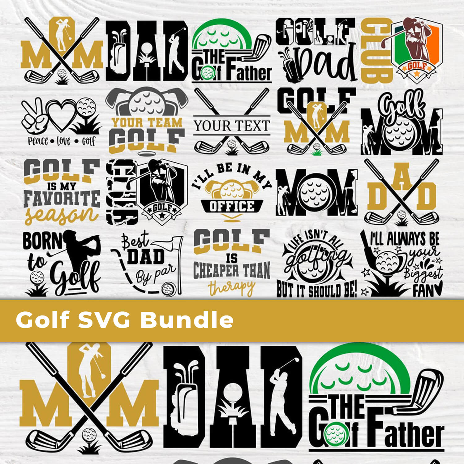 Many types of golf SVG Bundle.