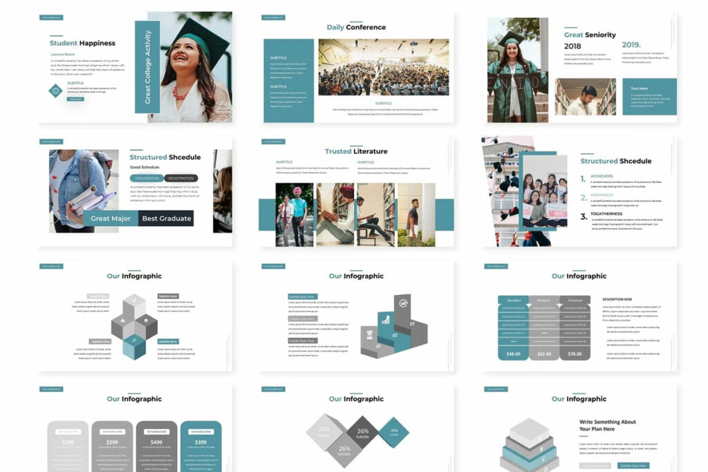 Graduation PowerPoint Template 5 Premade Colors – MasterBundles