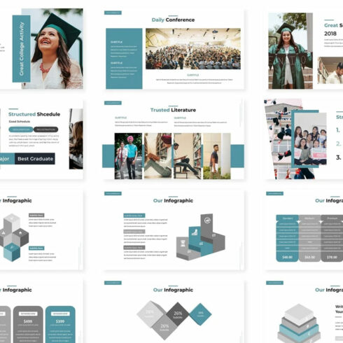 Graduation PowerPoint Template 5 Premade Colors | Master Bundles