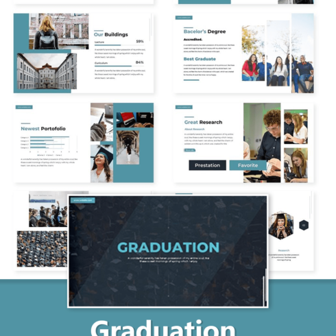 Graduation PowerPoint Template 5 Premade Colors | Master Bundles