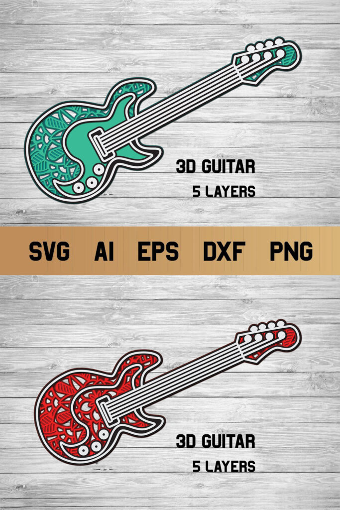 Guitar Svg 3d Layered 