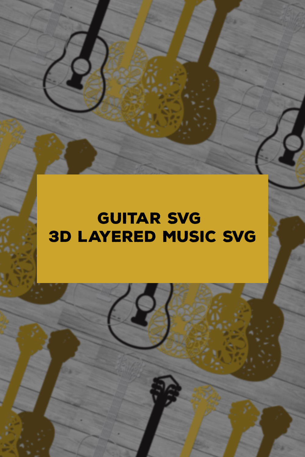 Prints of guitar 3d layered music.