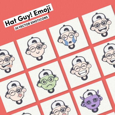 Hat Guy Emoji Emoticons Set 1500x1500 1.