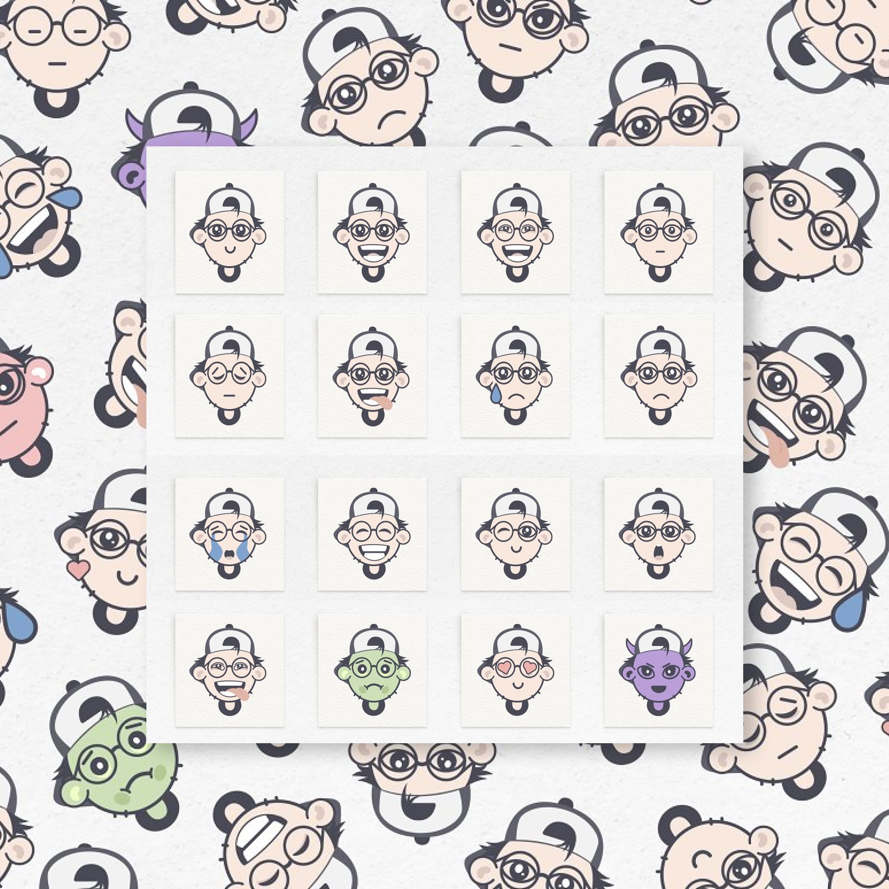 Hat Guy Emoji Emoticons Set 1500x1500 2.