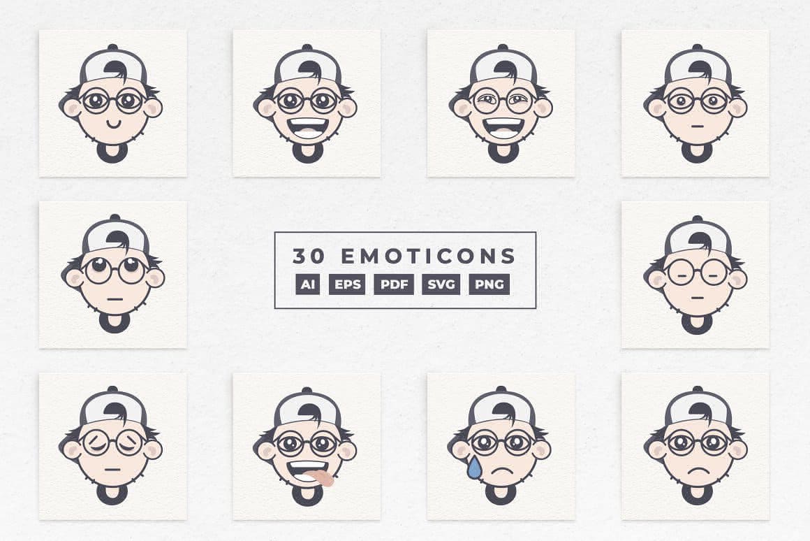 Hat Guy Emoji Emoticons Set Preview 3.