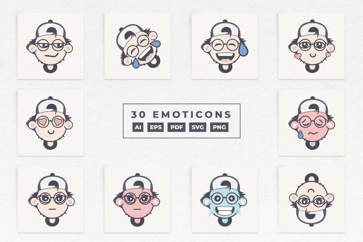 Hat Guy Emoji Emoticons Set Preview 4.
